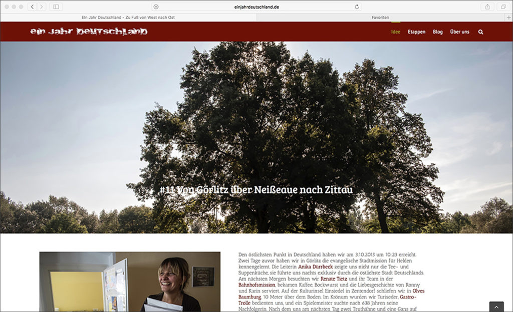 Ein Jahr Deutschland - zu Fuß von West nach Ost Fotos: Dirk Gebhardt Multimedia Reportagen im 25. Jahr der Wiedervereinigung Text: Jörg-Christian Schillmöller